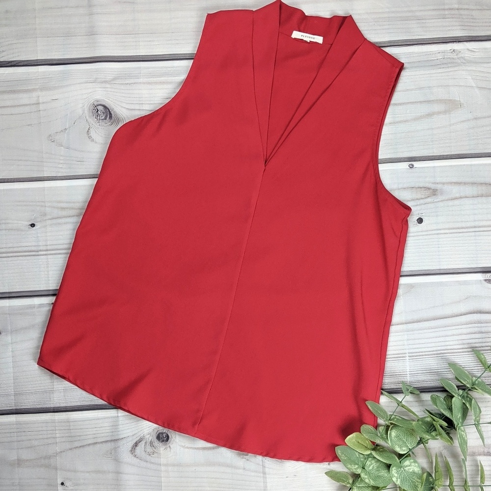 3/$15 Pleione | Deep Coral Sleeveless Blouse